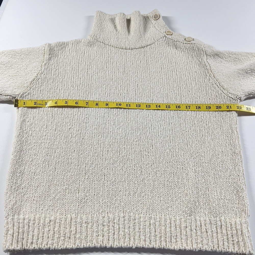 Brunello Cucinelli Womens Sweater Top Ivory Cotton Linen Cottegecore Lace Size L - Picture 13 of 15